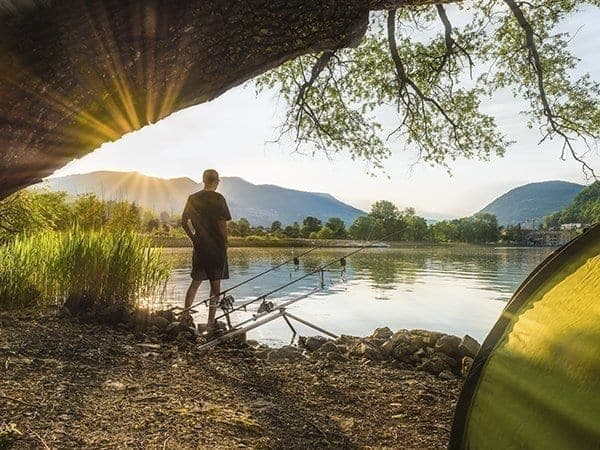 Adventure fishing water vacation and camping